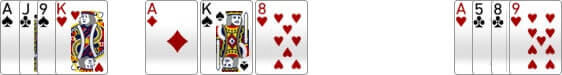 The flop in omaha poker with the 3 community cards introduced